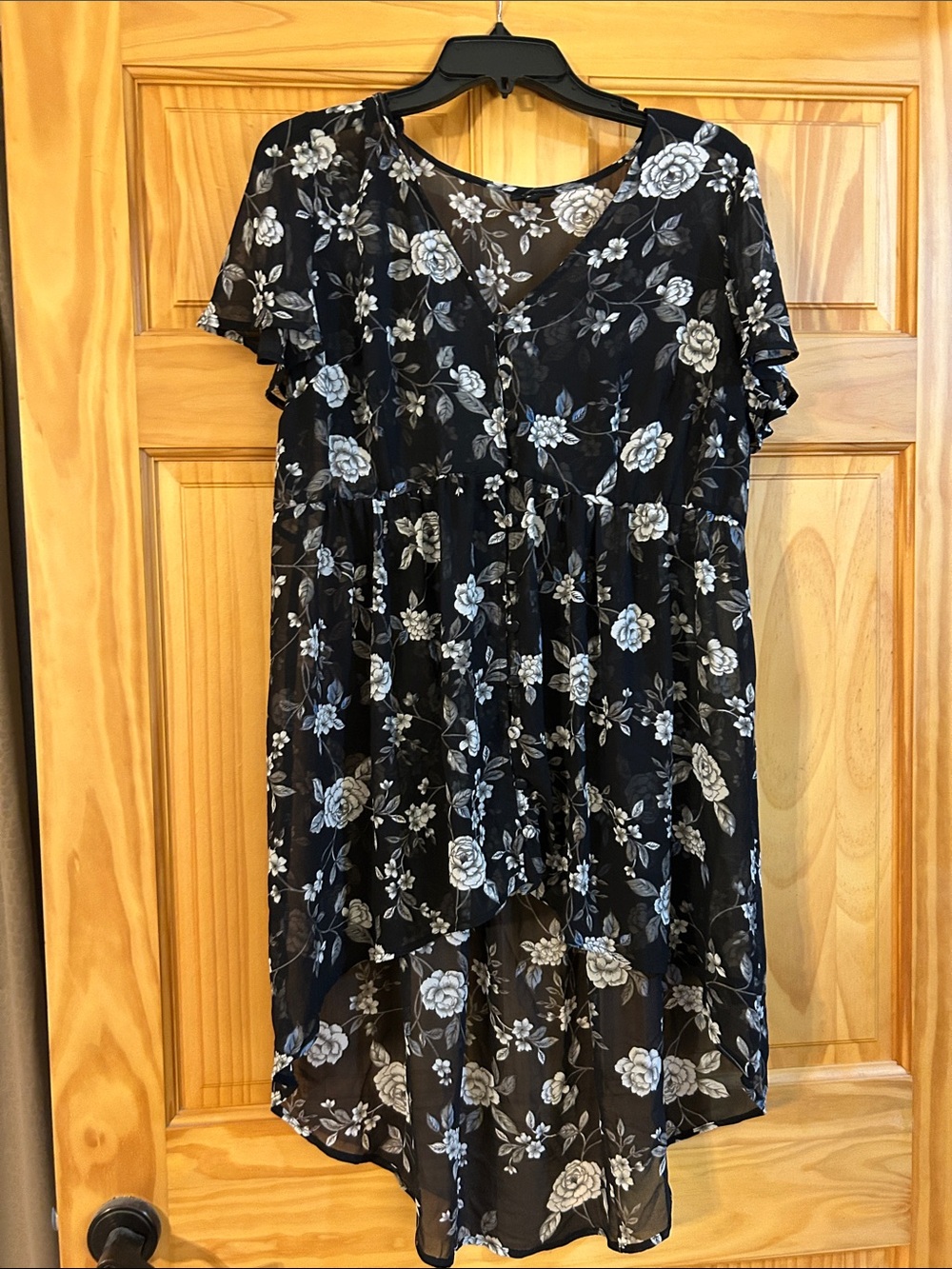 torrid Black Floral High-Low Babydoll Tunic